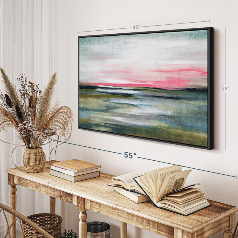 Abstrait «Greenfield Landscape Abstract Canvas Print», H 29 po x l 43 po