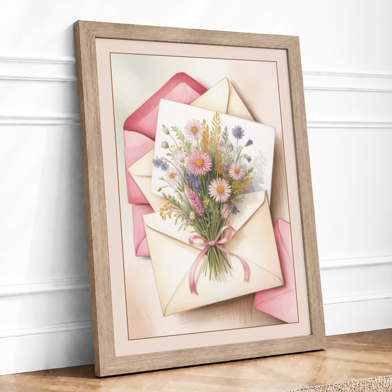 Floral Greeting Card Botanical - Framed Print, Oak, A4 - 29.7 x 21.0 cm