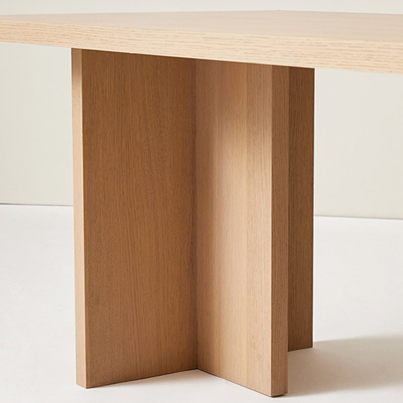 Bureau de conférence minimaliste en bois massif, H 29,53 po x l 62,99 po x P 33,46 po