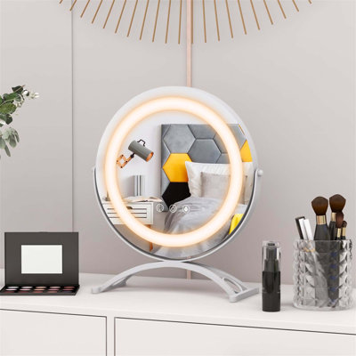 Round Freestanding Vanity Mirror