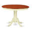 Ensemble de table de cuisine 3 pièces pour petits espaces comprenant une table de salle à manger ronde avec piédestal et 2 chaises, blanc lin-1512032689-1493372620