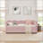 Twin-Size Gingham Upholstered 3-in-1 Convertible Daybed with Pull-Out Trundle and Side Storage Pockets, Ideal for Small-Space Living-1619663848-1619663853