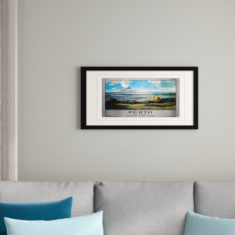 Perth 1 - No Frame Rectangle Print, 30cm H x 40cm W, Black Frame, Yellow