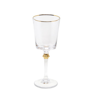 6 Pc Water Glasses with Gold