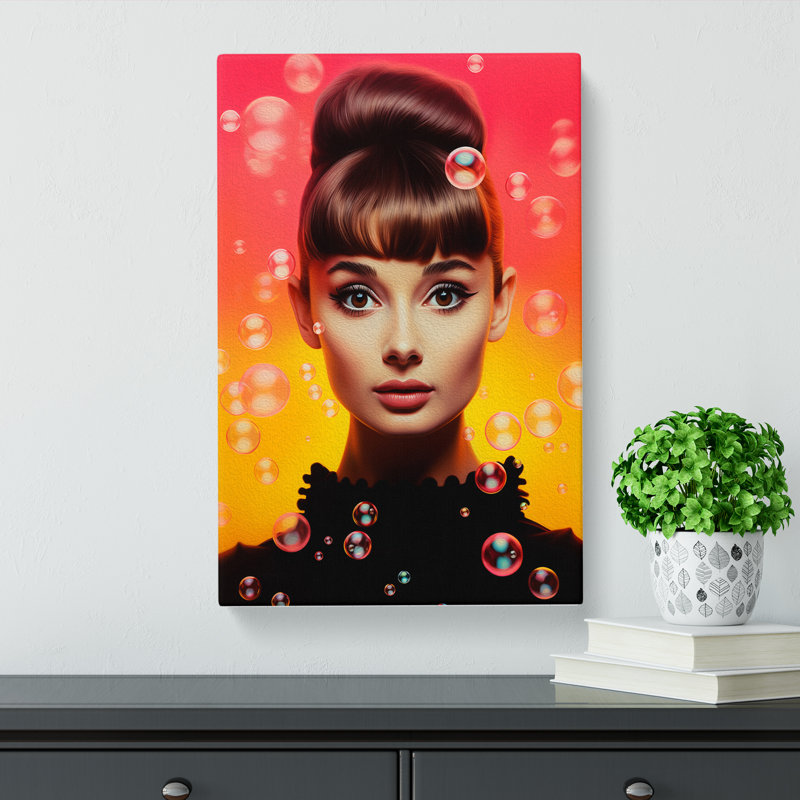 Audrey Hepburn Colour Field - Wrapped Canvas, 60cm H x 40cm W x 3cm D