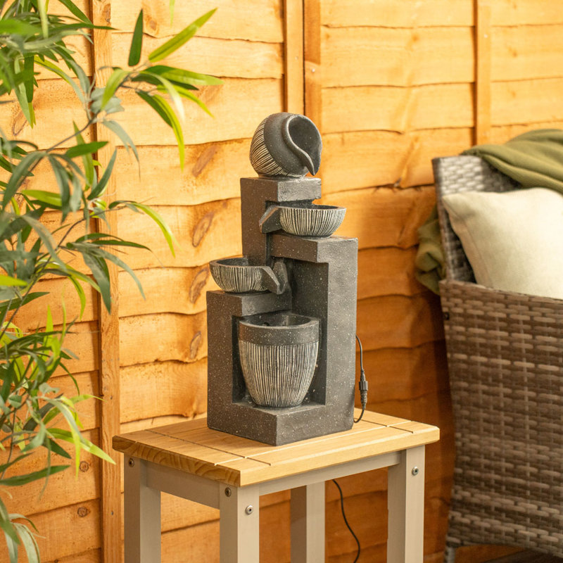 Charna Outdoor Cascade Fountain with Lights