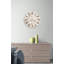Horloge murale Terrazzo, motif de pierre beige moderne, montre à chiffres romains en verre trempé, décor de cuisine unique, grande montre ronde-1692980651-1692980648