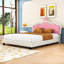 PU Upholstered Princess Platform Bed with Crown Headboard-361240694