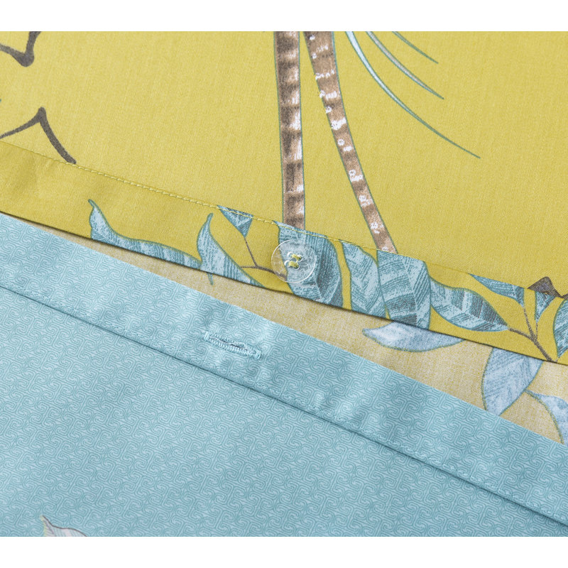 Paradise Garden Sateen Floral Duvet Cover, Queen Duvet Cover + 2 Shams