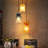 3-Light Dimmable Clear Amber Gradient Blue Textured Glass Pendant