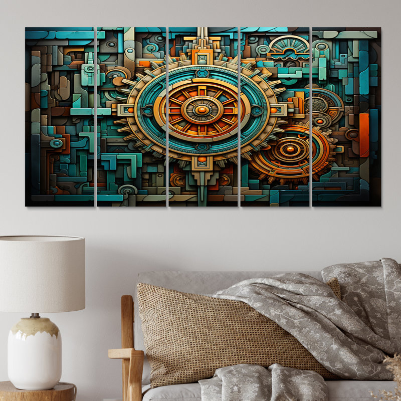 «Mexico Mesoamerican Legacy II» sur toile, reproduction de 5 pièces