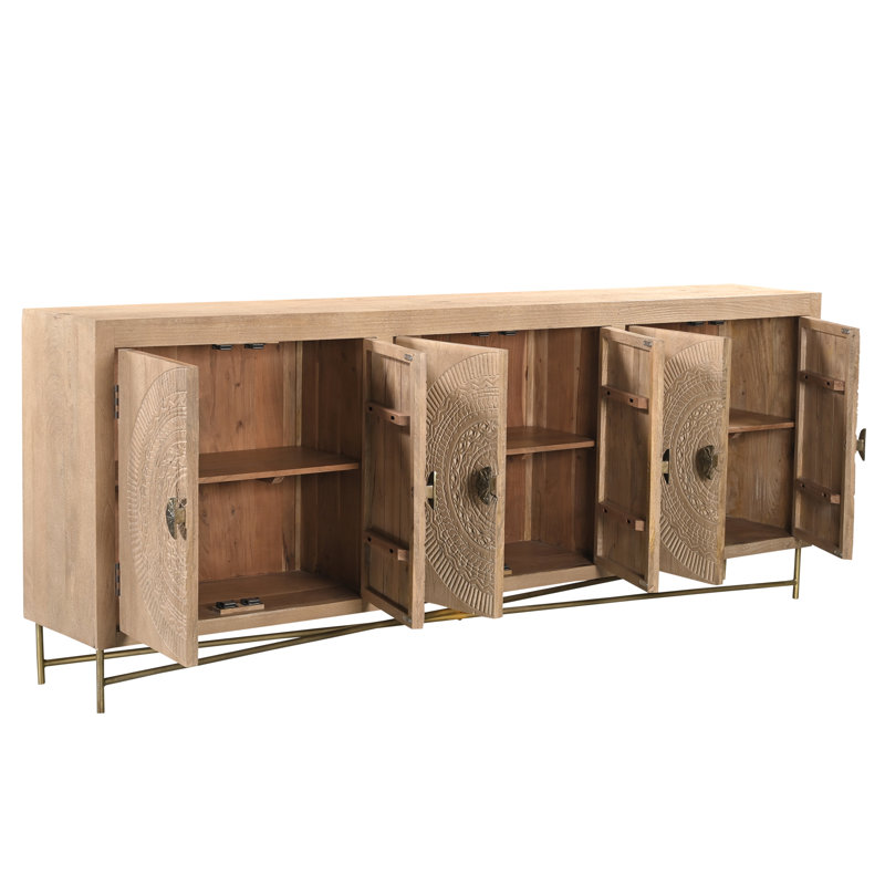 Aarohi 95'' Solid Wood Sideboard, Natural