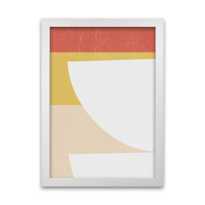 Colourful Mid Century Modern B - Print, White Frame, 84cm H x 59cm W x 3cm D