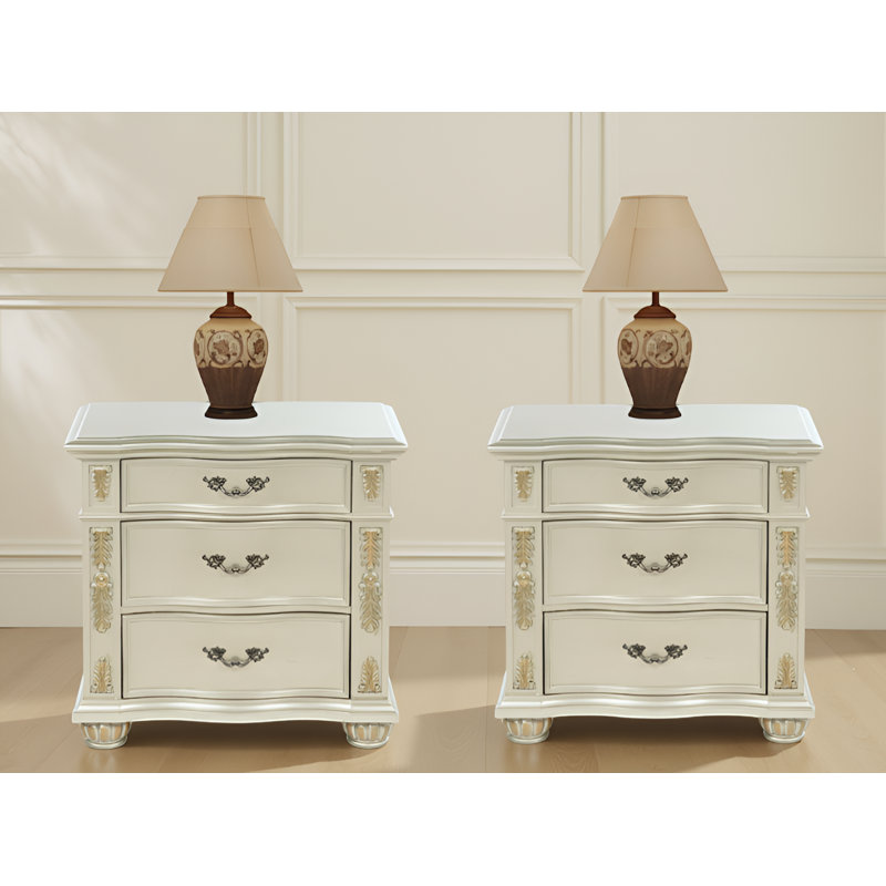 Ensemble de 2 tables de chevet Wijchen, Champagne argenté