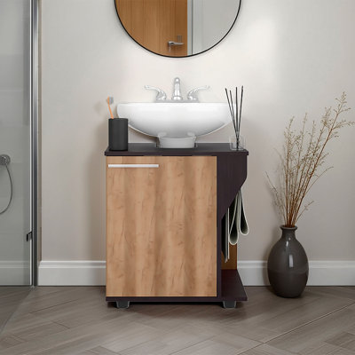 Gila Bend Under Sink Storage Cabinet, Compact Design, With Two Shelves For Organizing Bathroom Items, White