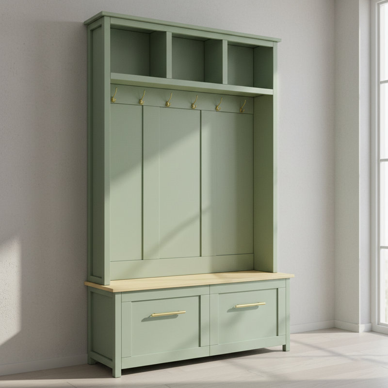 Elegant Design 76.6"T Hall Tree With Multi Storage