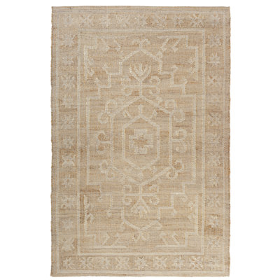 Tapis en jute / laine / coton tissé à la main Laverle
