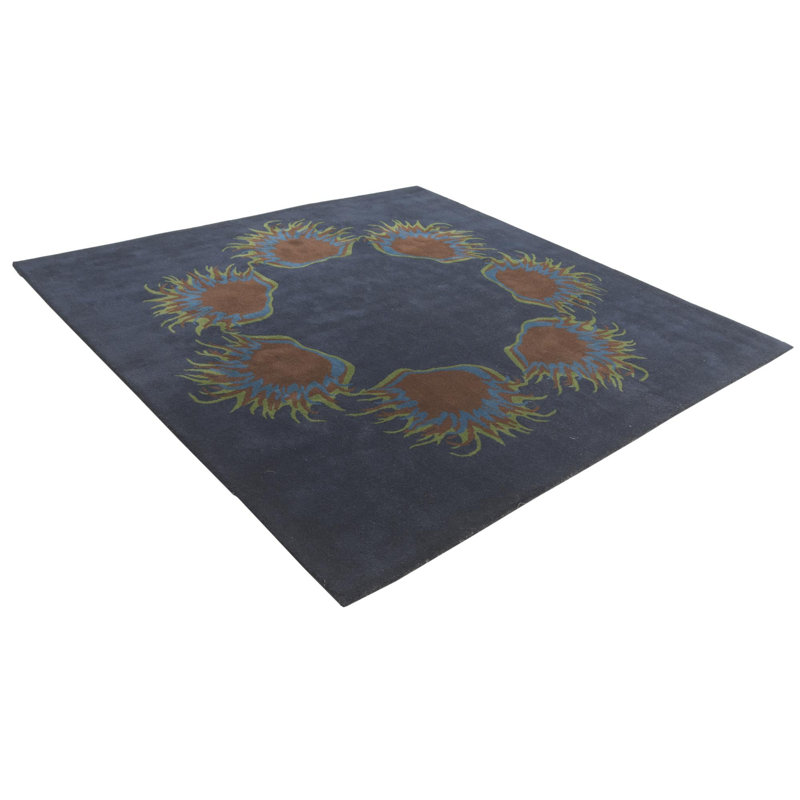 Tapis carré bleu marine Orlando