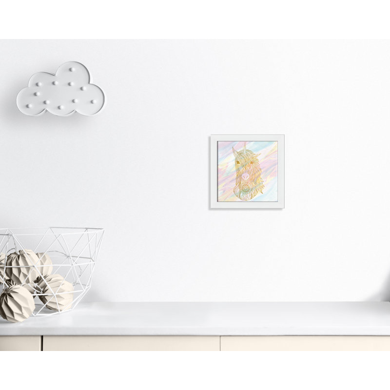 Dreaming licorne 2, H 12 po x l 12 po x P 0,63 po, Cadre blanc