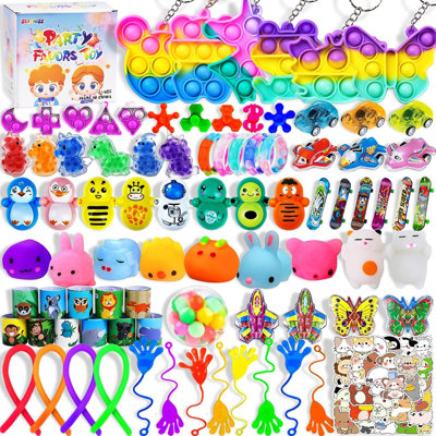 145 Pcs Party Favours for Kids, Pop Fidget Toys Pack, Goodie Bags Fillers for Kids Birthday Party, Prizes in Bulk for School, Pinata Stuffers, Classroom Prizes, Treasure Box Toys, Birthday Gift Toys