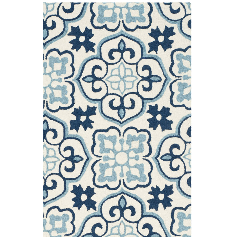 Lowestoft Hand Hooked Performance Geometric Rug, Rectangle 8' x 10'