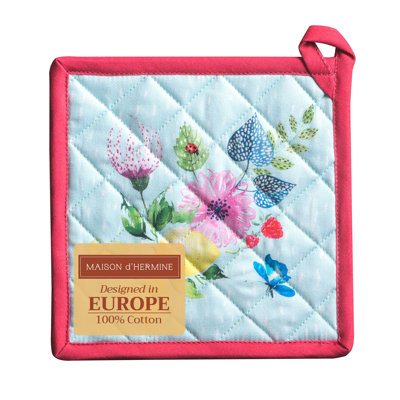 Maison d'Hermine Jardin d'été - Menthe 100 % coton manique simple - 8 po x 8 po