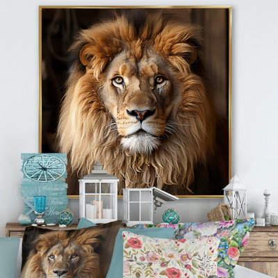 Lion brun majestueux, photo I - décoration murale animal lion