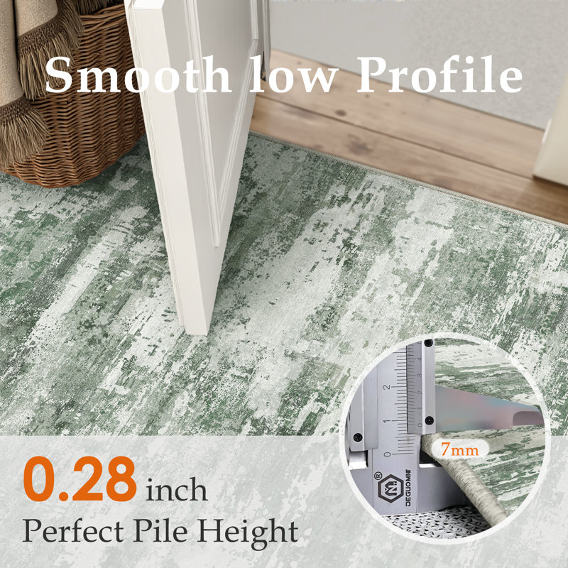 Tapis moderne lavable à la machine avec envers antidérapant Sarah, Rectangulaire 3 pi x 5 pi