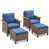 Blue Cushion/Brown Frame