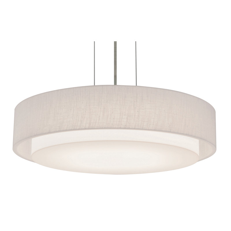 Killead 1 - Light Satin Nickel Single Pendant, Linen White