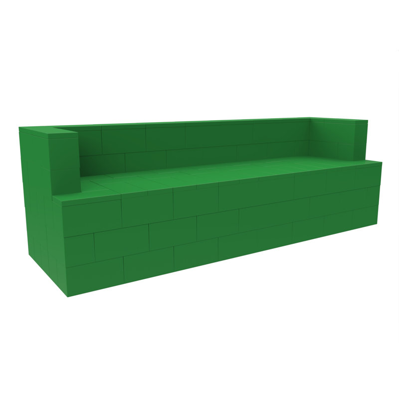 Canapé à accoudoirs carrés 96 po EverBlock, Polypropylène vert