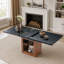 Table de salle à manger extensible avec rangement, structure télescopique de 150 à 180 cm, cadre robuste en MDF couleur noyer, pour 4 à 8 personnes-1022507445