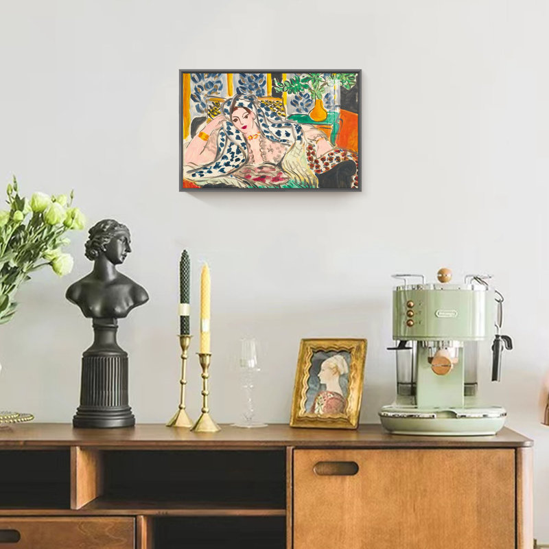 " Botanical Art " by Henri Matisse, Black Framed, 12" H x 16" W x 1" D