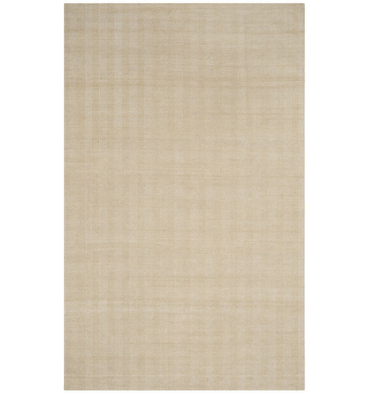 Laureldale Hand Loomed Wool Viscose Chevron Rug in Beige, Rectangle 4' x 6'