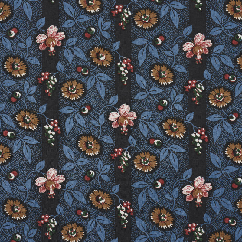 La Rue Stripe Fabric, Midnight