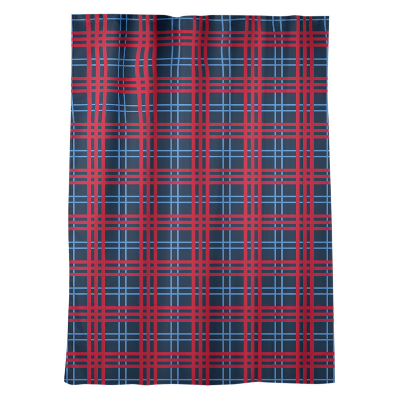 Room Darkening Curtain Single Panel, Blue/Red