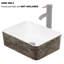 Lavabo vasque rectangulaire en céramique gris et blanc