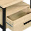 Table d'appoint de style rustique en chêne et noir avec tiroir - pour divers espaces de détente