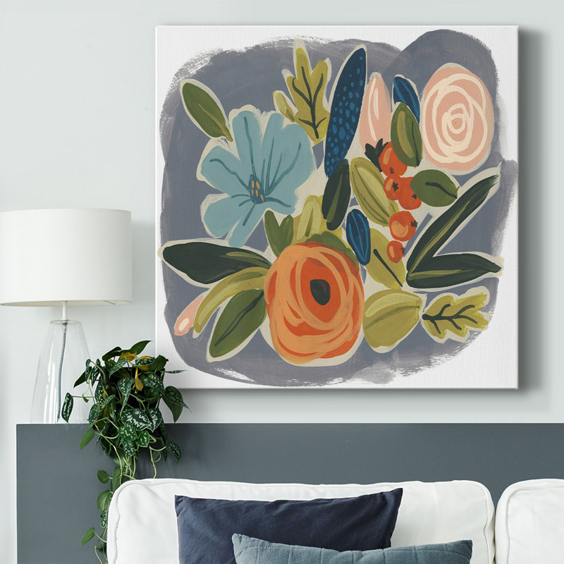Toile tendue brillante botanique I-Gallery, H 32 po x l 32 po x P 1,5 po