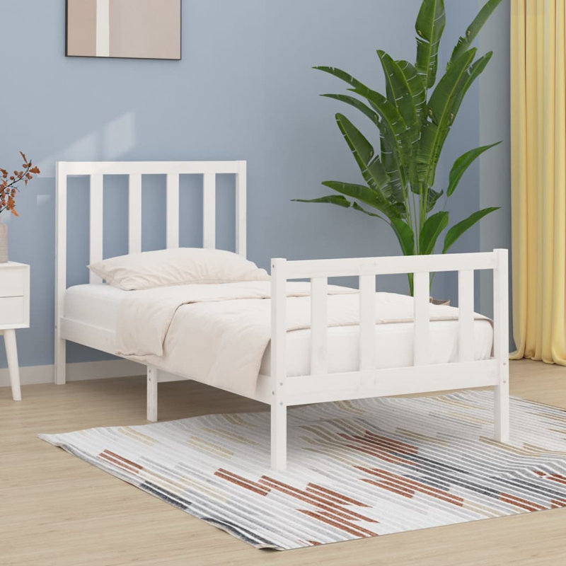 Bed Frame Solid Wood, Small Single (2'6), Black