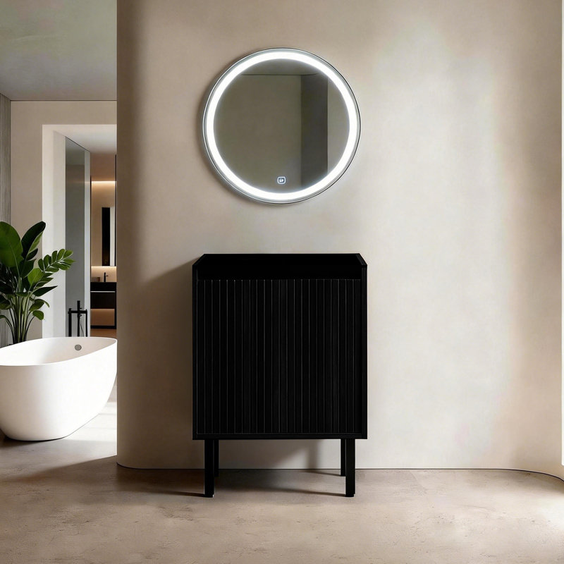Base de meuble-lavabo de style Shaker de 24 po, 30 po et 36 po seulement, autoportante ou murale avec portes doubles et tablette réglable - Conception à fermeture en douceur et verticale (lavabo non inclus)