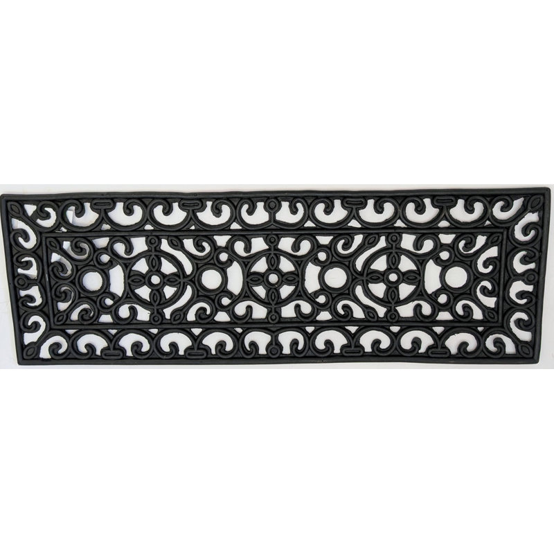 Needville Non-Slip Floral Doormat, Rectangle 0'9'' x 2'6''