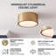 Modern Brass Cylindrical Flush Mount Ceiling Light