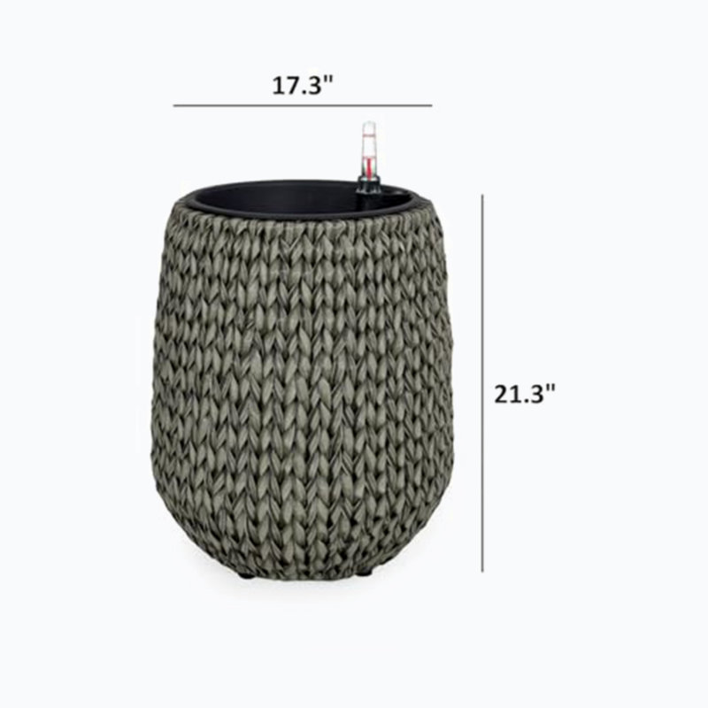 Jardinière Areonia, H 21,3 po x l 17,3 po x P 17,3 po, Gris