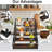4-Tier Coffee Syrup Rack Organizer For Liquor Bottles, Spices, And Kitchen Condiments - Durable Metal Frame With Rustic Wood Base - Space-Saving Design Holds 16 Bottles