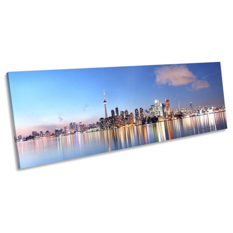 Toronto Canada City Skyline - Wrapped Canvas Panoramic Art Prints, 30.48cm H x 91.44cm W x 2cm D