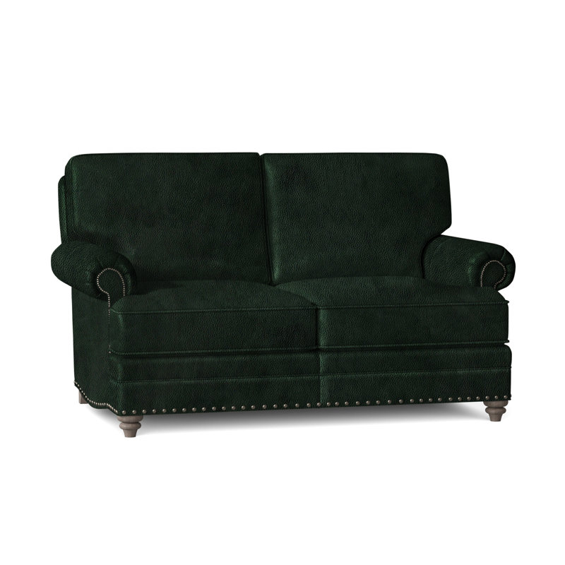 Carrado 64.5'' Leather Loveseat, #9 & #54 Gunmetal, Stone, Anilina Hunter Genuine Leather