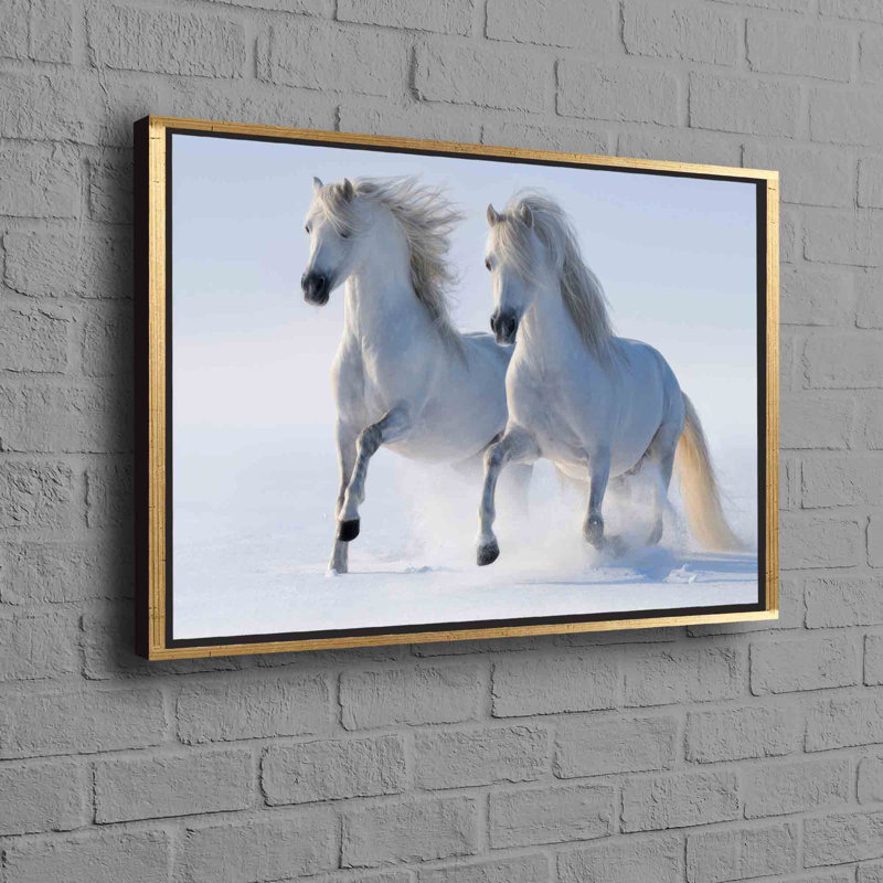 Print on Canvas, 70 cm H x 100 cm W, Framed Print without Mat, Gold