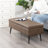  42" Faux Leather Storage Ottoman Bench With Metal Legs-1564766473
