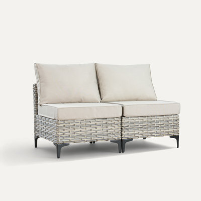Emroy Wicker/Rattan 2 - Person Seating Group With Cushions